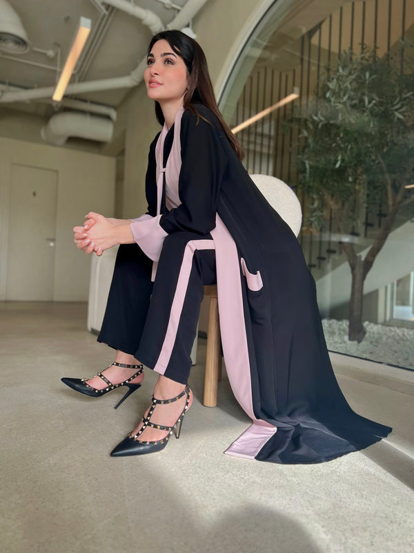 Classic Abaya Black_Pink